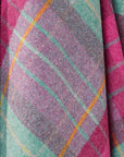 Saltburn Check Pure New Wool Throw - Cerise