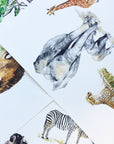 Personalised Safari Animals Nursery Name Print