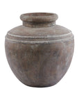 Large brown ceramic water pot with textured surface, wide mouth, and Mediterranean design, 39 cm tallby Sostter at brixbailey.com