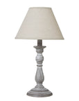 Grey Column Table Lamp with Linen Shade