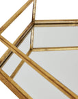 Gold-accented hexagonal glass serving trays, set of 2, with elegant metallic detailing for stylish table decor. by Sostter at brixbailey.com