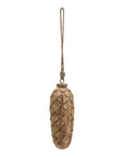 Hand Carved Rustic Pine Cone Ornament in Natural Wood