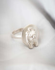 Sekhmet Fire Necklace Ring in Silver