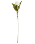 Faux white protea stem with hyper-realistic creamy petals, 67 cm tall, for elegant home decor arrangements by Sostter at brixbailey.com