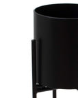 Matte Black Cylinder Indoor Planter Pot