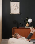 Luxury bird embroidery wall hanging, natural decor for nursery or bedroom, stylish Nobodinoz landscape collection by Ella James at brixbailey.com