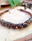 Raw Garnet Copper Cuff – January Stone | Handmade by Blackbird & Sage