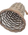 Handwoven Wicker Bell Christmas Ornament Rustic Farmhouse Style