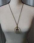Quartz Necklace inBrass & Leather - Boho | Handmade by Blackbird & Sage