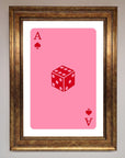 Ace Of Spades Poker Pink Framed Wall Art