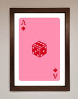 Ace Of Spades Poker Pink Framed Wall Art