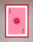 Ace Of Spades Poker Pink Framed Wall Art