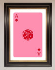 Ace Of Spades Poker Pink Framed Wall Art