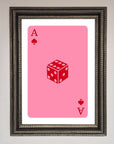 Ace Of Spades Poker Pink Framed Wall Art