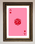 Ace Of Spades Poker Pink Framed Wall Art