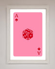 Ace Of Spades Poker Pink Framed Wall Art