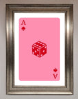 Ace Of Spades Poker Pink Framed Wall Art