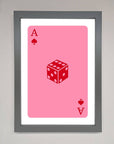 Ace Of Spades Poker Pink Framed Wall Art