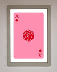 Ace Of Spades Poker Pink Framed Wall Art