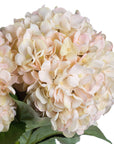 Hand-painted cream and blush hydrangea stem with peach undertones, realistic plastic floral decor for home or weddings by Sostter at brixbailey.com