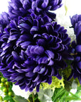 Pack of 6 x Artificial Flowers Extra Large Reflex Chrysanthemum - Purple 75cm-3