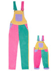 Adult Bright Patchwork Corduroy Dungarees