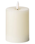 Premium ivory LED flameless candle with realistic flicker glow, safe for homes with kids and pets by Sostter at brixbailey.com