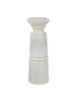 Large Hand Carved White Candle Holder