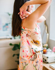 Silk Pyjamas- Set Cami and Shorts in 'Eden' Tropical Meadow Print, luxury lounge wear
