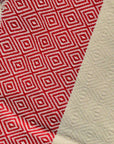 Luxury Alicia King Size Cherry Red Bed Throw, premium hand-loomed diamond weave organic cotton, stylish oversized 200x240cm, Oeko-Tex certified by Wildash London at brixbailey.com