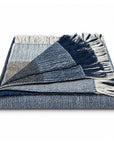 Harbor Blue Color Block Alpaca Throw