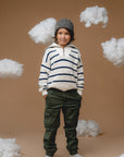 100% Baby Alpaca Cable Hat for Kids - Botanical Green