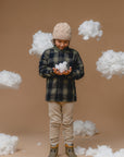 100% Baby Alpaca Cable Hat for Kids - Wheat
