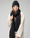 Natural Baby Alpaca and Merino Wool Light Fisherman's Rib Scarf