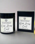 Amalfi Coast luxury scented candle, handmade premium aromatherapy with citrus, herbs, musk, vegan-friendly, elegant soothing ambiance by Wolf & Wilde at brixbailey.com