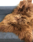 Luxury Icelandic Bronze Russet Sheepskin Hide, premium eco-dyed throw rug, warm natural fur, stylish home decor, best-selling sustainable by Wildash London at brixbailey.com
