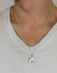Americas Map Globe Personalised St Christopher - Silver Chain