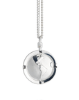 Americas Map Globe Personalised St Christopher - Silver Chain