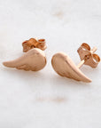Angel Wing Silver Stud Earrings