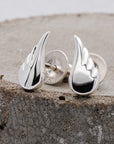 Angel Wing Silver Stud Earrings