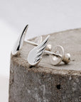 Angel Wing Silver Stud Earrings