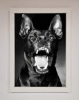 Angry Doberman Dog Framed Wall Art