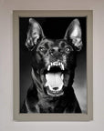 Angry Doberman Dog Framed Wall Art