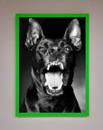 Angry Doberman Dog Framed Wall Art