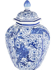 Anna Blue and White Bird Motif Ginger Jar