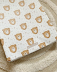 Anti-Roll Wedge Baby Changing Mat - Bru Bear Print