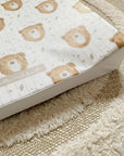 Anti-Roll Wedge Baby Changing Mat - Bru Bear Print