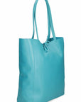 Jade Pebbled Leather Tote Shopper