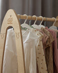 Small Natural Wood Arched Clothing Rack for Children