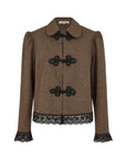 The Camille Rounded Collar Wool Overshirt in mocha